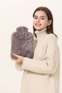 Bouillotte en caoutchouc naturel réutilisable, douce, écologique et de haute qualité, pour le remplissage d'eau chaude, le réchauffement des mains, le massage, portable, pour femmes et enfants - Product Image 6