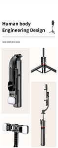 TOKQI-L13 Palo Selfie Multifunción Extensible de Acero Inoxidable con Control Remoto Inalámbrico 6 en 1 - Product Image 3