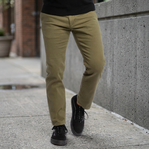 Pantalon Chino Homme Taille Mi-Haute Confortable en Coton/Spandex, Plissé sur le Devant, Effet Délavé, Coupe Droite, Respirant, Grande Taille, Décontracté - Product Image 2