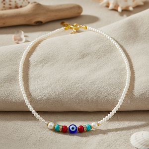 Collier de perles Evil Eye Accessoire élégant et élégant - Product Image 3