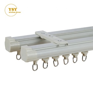 Système de piste de rideau de fenêtre, glissières coulissants droits en alliage d'aluminium, Double pistes de tapisserie - Product Image 4