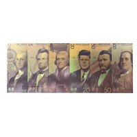 Juego de 6 Billetes de Dólares Estadounidenses de 1, 5, 10, 20, 50 y 100 con Nueva Tecnología 2023, Coloridos, para Colección o Regalo