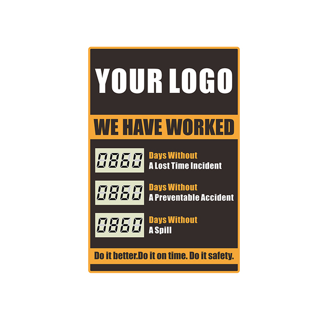 Safety Scoreboard Customized logo Safety Digital Day Counter With Remote for Workshop
