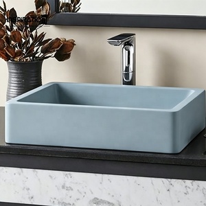 Lavabo in cemento prefabbricato resistente per bagno familiare moderno con mobiletto coordinato - Fornitura all'ingrosso - Product Image 1