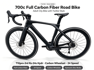 2026 新款 700c 全碳纤维公路自行车 T10pro -2rd Rs-24s Hydr 碳纤维轮组 24 速成人城市自行车（Twitter 风格） - Product Image 1