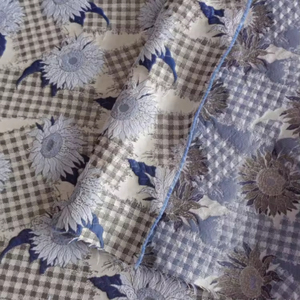Desain baru kain brokat jacquard antik bunga matahari cetak timbul celup benang untuk tas dan sarung sofa - Product Image 3