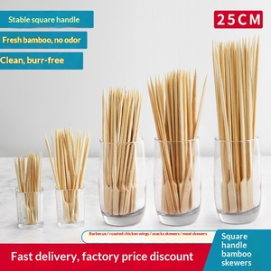 Dùng Một Lần Phân Hủy Sinh Học Tre Xiên 100 cái/gói Bán Buôn Màu Xanh Lá Cây Sắt Pháo Nhật Bản Hàn Quốc Phong Cách BBQ Đường Tráng - Product Image 2