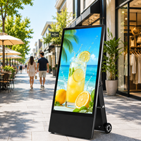 Póster Digital Móvil AIYOS con Batería para Publicidad Exterior, Pantalla LCD de Alto Brillo Resistente al Agua y Táctil Opcional