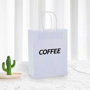 Custom Logo Printed Recyclable Biodegradable Disposable Brown Kraft Paper <b>Bags</b> for Food Take Out Restaurant Coffee with Handle - Product Image 2
