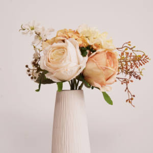 Künstliche Blumen Gegrillte Kante Runde Rose Rot Hand geschriebene Blumenstrauß Party Dekoration Lila Seiden blumen - Product Image 6