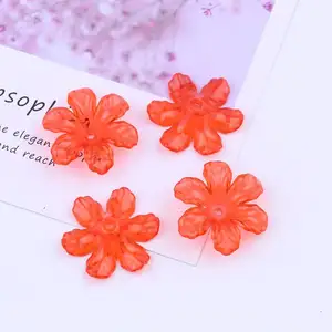 Jc Bán Buôn DIY Handmade Trong Suốt Acrylic Hạt Lỏng Hạt Bán Buôn 30Mm Lục Giác Cánh Hoa Hoa Chủ Hoa Hướng Dương