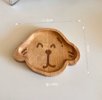 Assiettes en bois en forme de chien en bois de caoutchouc Hot Pot et soucoupes d'assaisonnement pour barbecue Vaisselle en bois créative pour usage domestique