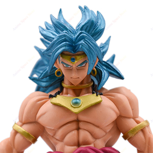Figurine d'action Dragon Ball en PVC de 20 cm, <span class=keywords><strong>cheveux</strong></span> bleus, Broly <span class=keywords><strong>Super</strong></span> <span class=keywords><strong>Saiyan</strong></span>, cadeau de Noël pour enfants, collection de jouets, modèle de poupée - Product Image 2
