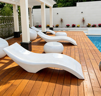 Chaise longue en fibre de verre pour bord de piscine, entièrement submersible, résistante au chlore et à l'eau salée, pour les centres de villégiature et les villas