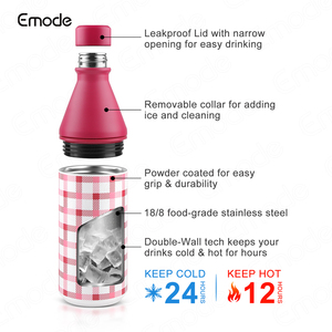 <span class=keywords><strong>Botella</strong></span> de Agua Deportiva Aislada de Acero Inoxidable de 12 oz, <span class=keywords><strong>Botella</strong></span> Reutilizable a Prueba de Fugas con Diseño a Cuadros para Viajes y Uso al Aire Libre - Product Image 6