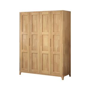 Muebles Hengke, Armario Nórdico de Madera de Caucho con Puerta Abatible, Color Madera Natural, Armario de Almacenamiento para Dormitorio, Diseño que Ahorra Espacio - Product Image 3