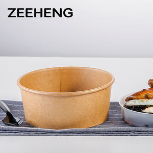 Biologisch abbaubare Einweg-Salats ch üsseln mit doppelter PE-Beschichtung und Deckel - Product Image 3