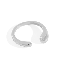 Bague naturelle, plaqué Or 18k ou platine, en forme de goutte d'eau, pour femmes et hommes, anneau ouvert, de doigt