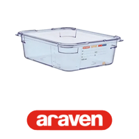 Bac alimentaire ABS GN 1/2 32,5 × 26,5 × 10 h cm, 5,95 L, sans couvercle, -40/+80 ° C Araven