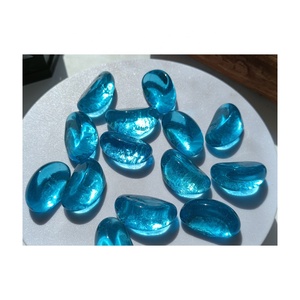 Anacardos de cristal azul <span class=keywords><strong>caribeño</strong></span> al por mayor para hoguera, rocas de vidrio templado de alto brillo para chimenea natural o propano - Product Image 2