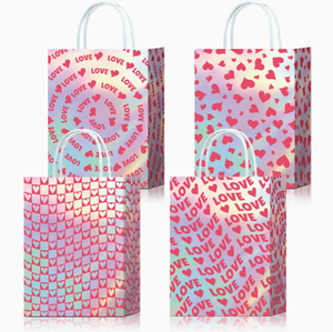 DAMAI Artículos para el Día de San Valentín, Bolsa de Regalo con Corazón Rojo y la Palabra LOVE, Decoraciones para Bodas, Decoración para Fiestas, Bolsa de Regalo de Papel con Diseño Láser - Product Image 5