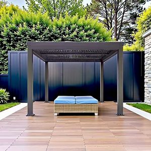 Pérgola Motorizada con Techo de Láminas Ajustables y Diseño Impermeable para Uso en Exteriores, Pérgola Eléctrica, Gazebo - Product Image 3