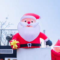 Modèle gonflable créatif de Père Noël suspendu pour l'extérieur, gonflables publicitaires en tissu Oxford/PVC, taille 8-10 pieds pour Noël