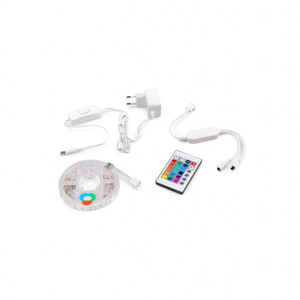 Kit Striscia LED Intelligente RGB 5050 SMD2835 Lunghezza 10M Tensione di Ingresso DC24V/12V Controllo Remoto e App WIFI Certificato ETL - Product Image 1