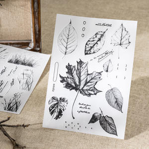 2枚組 万物足跡シリーズ 植物テーマ転写ステッカー プランナーコラージュ下地用 - Product Image 1