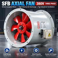 Kipas Aksial Tahan Suhu Tinggi Tubeaxial Duct Fan 300-630mm 220V 380V Volume Udara Tinggi untuk Distributor Grosir