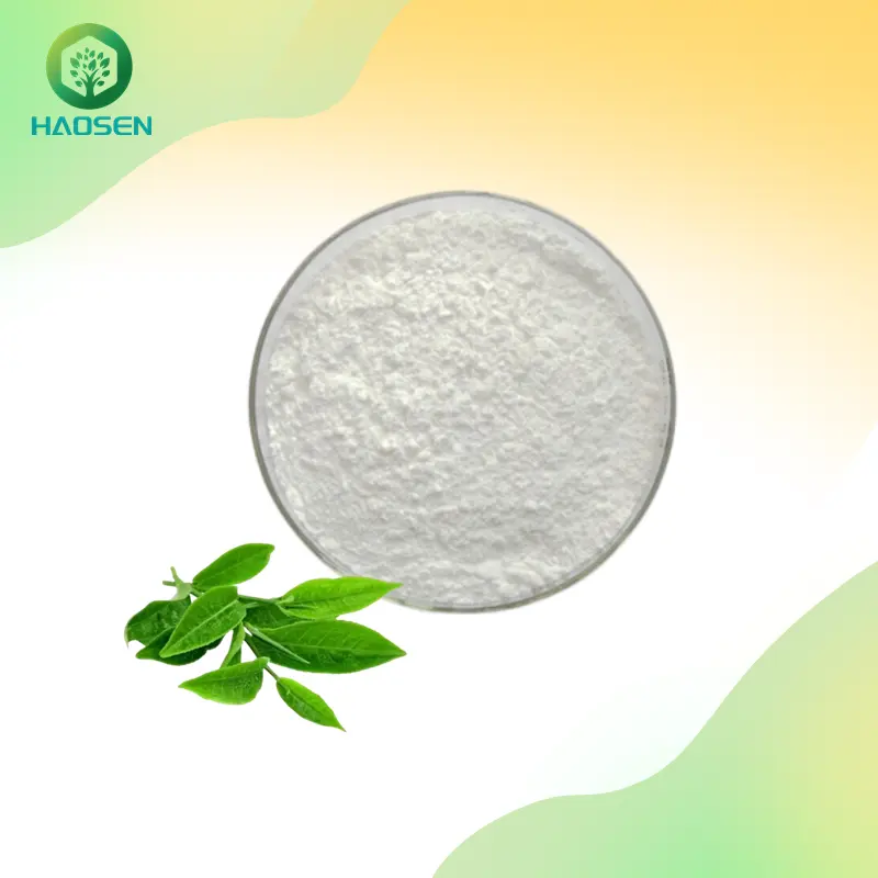 Vendita calda commestibile puro 99% estratto di tè verde 99% L-teanina in polvere