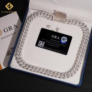 สินค้าใหม่ห่วงโซ่16มม. VVS Moissanite แนวคิวบาสร้อยเงินสเตอลิง925ห่วงโซ่ฮิปฮอปเพชร - Product Image 1