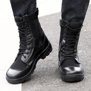 Men Mesh Zipper Work Boots <b>Round</b> Toe Low Heel Breathable Outdoor Hiking Shoes Security Guard Shoes - Product Image 3