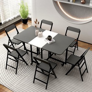 Foldable Rectangular <b>Dining</b> <b>Table</b> Solid Wood Multi Functional Small Home Apartment Use - Product Image 1