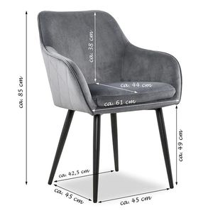 Fauteuil de restaurant rembourré au design nordique moderne, chaises de salle à manger en tissu velours - Product Image 1