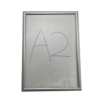 A2size bingkai Poster aluminium papan latar galvanis bingkai Poster klip jepret perak