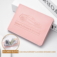 Tarjetero de Cuero PU con Logotipo Personalizado al por Mayor, 10 Ranuras, Diseño de Auto, para Licencia de Conducir, para Hombres y Mujeres