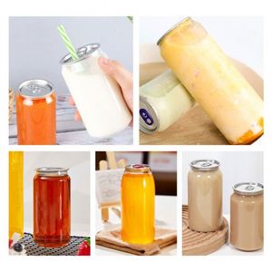 OEM PET Transparent Plastic <b>Spice</b> <b>Jars</b> Cans With Logo Custom Aluminum Lid Fruit Juice Soda Coffee Drinking Bottle Plastic Cups - Product Image 4