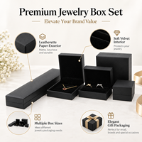 Boîte de rangement pour bijoux en similicuir robuste avec fermeture à pression élégante, intérieur en velours, logo personnalisé acceptable, idéale pour les cadeaux et la vente au détail