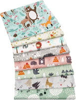 Tela acolchada de 100% algodón con estampado de dibujos animados, tejido acolchado para manualidades, costura, artesanía, oso y pez, venta al por mayor