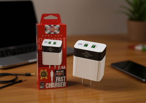 Cargador rápido USB de doble puerto WISDOMUP 2.4A con cable para tableta MCD-05V - Product Image 2