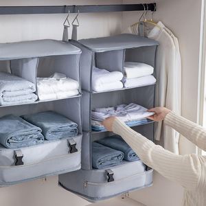 Factory Wholesale Foldable Hanging Wardrobe Storage Travel Bag for Holiday <b>Clothes</b> Organizer Portable - Product Image 1