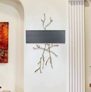 Gran oferta, candelabro de interior creativo montado en rama de árbol, lámpara de pared led de Interior de cobre dorado Vintage para dormitorio de hotel en casa - Product Image 3