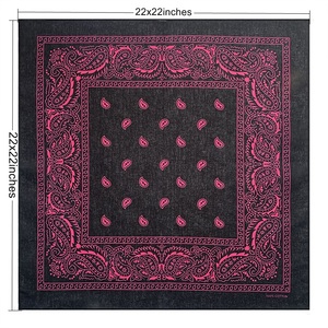 Groothandel 100% zacht katoenen vissershoofddoek grote vierkante zakdoeken 2-zijdig bedrukt paisley novelty sjaal bandana's voor heren - Product Image 3