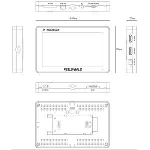 FEELWORLD F6 PLUSX Monitor <span class=keywords><strong>de</strong></span> cámara <span class=keywords><strong>de</strong></span> 5,5 pulgadas Alto brillo 1600nit Pantalla táctil IPS FHD1920x1080 HDMI Dslr Monitor <span class=keywords><strong>de</strong></span> campo - Product Image 6