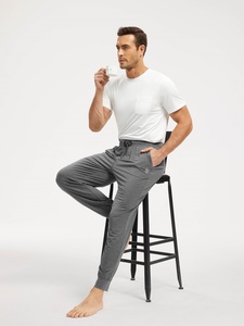 Pigiama Personalizzato con Etichetta Privata, Maniche Corte e Pantaloni Lunghi, in Bambù, Bianco e Nero, per <span class=keywords><strong>Uomo</strong></span> - Product Image 4
