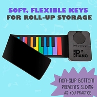 Clavier électronique portable pliable en silicone arc-en-ciel pour enfants, jouet d'apprentissage musical