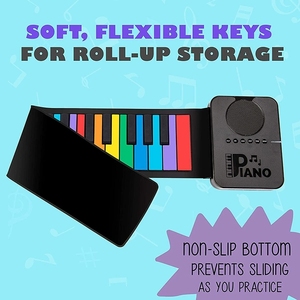 Wholesale Rainbow Roll Up Piano Portable Silicone Folding <b>Electronic</b> <b>Keyboard</b> For Kids Music Learning Toy - Product Image 5