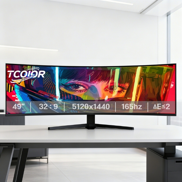 Super Slim Curved Monitor 49 Inch 165hz 5120x1440 High Resolution Wide Screen Gaming Monitor Lcd Monitor With VESA for Gaming Pc