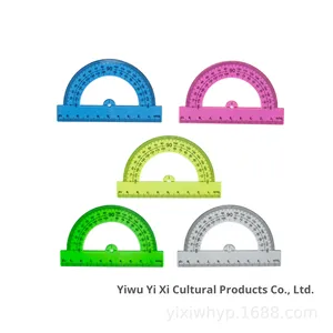 Giá rẻ đầy màu sắc 180 độ lớn nhựa thước đo 10/15cm 6 inch sinh viên văn phòng trường minh bạch Toán Học Cai Trị - Product Image 4
